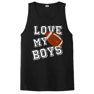 Love My Boys Cute Football PosiCharge Competitor Tank