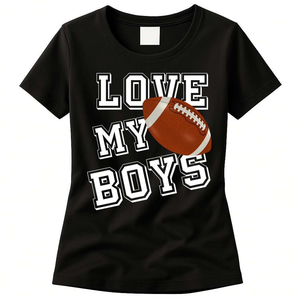 Love My Boys Cute Football Womens T-Shirt