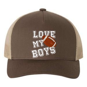 Love My Boys Cute Football Yupoong Adult 5-Panel Trucker Hat