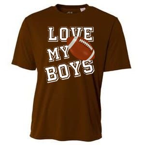 Love My Boys Cute Football Cooling Performance Crew T-Shirt