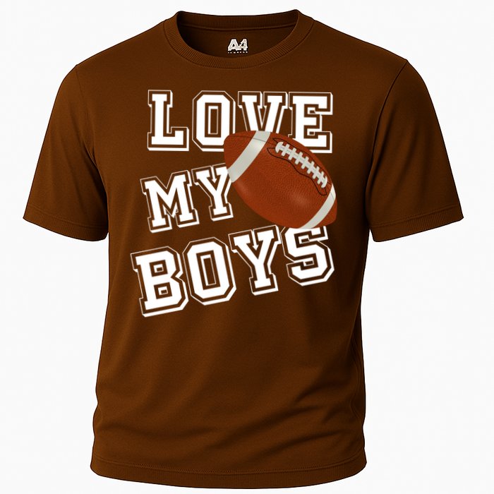 Love My Boys Cute Football Cooling Performance Crew T-Shirt