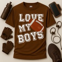 Love My Boys Cute Football Cooling Performance Crew T-Shirt