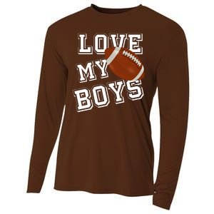 Love My Boys Cute Football Cooling Performance Long Sleeve Crew