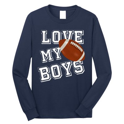 Love My Boys Cute Football Long Sleeve Shirt