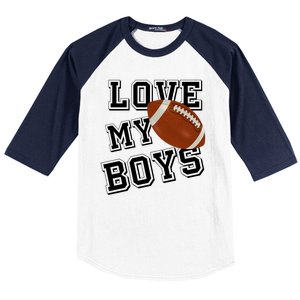 Love My Boys Cute Football Baseball Sleeve Shirt