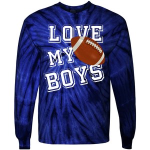 Love My Boys Cute Football Tie-Dye Long Sleeve Shirt