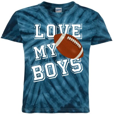 Love My Boys Cute Football Kids Tie-Dye T-Shirt