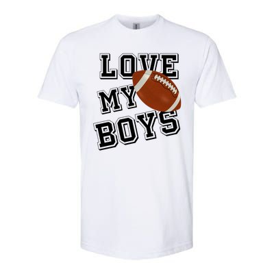 Love My Boys Cute Football Softstyle® CVC T-Shirt