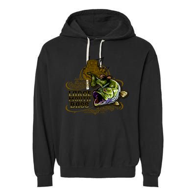Large Mouth Bass Vintage Garment-Dyed Fleece Hoodie