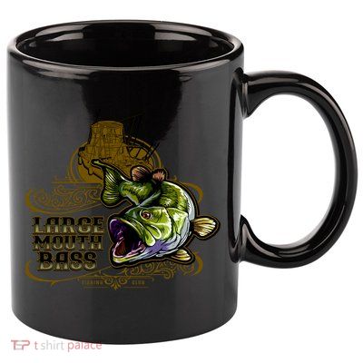 Large Mouth Bass Vintage 11oz C Handle Ceramic Mug