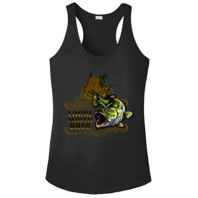Large Mouth Bass Vintage Ladies PosiCharge Competitor Racerback Tank