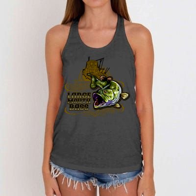Large Mouth Bass Vintage Women's Knotted Racerback Tank