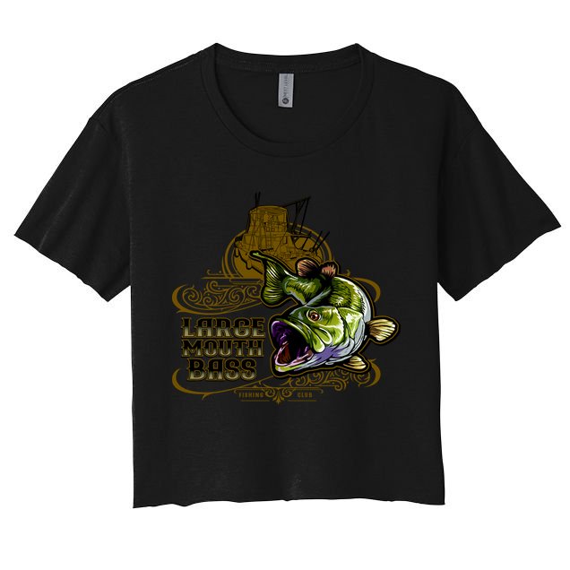 Large Mouth Bass Vintage Crop Top