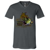 Large Mouth Bass Vintage V-Neck T-Shirt