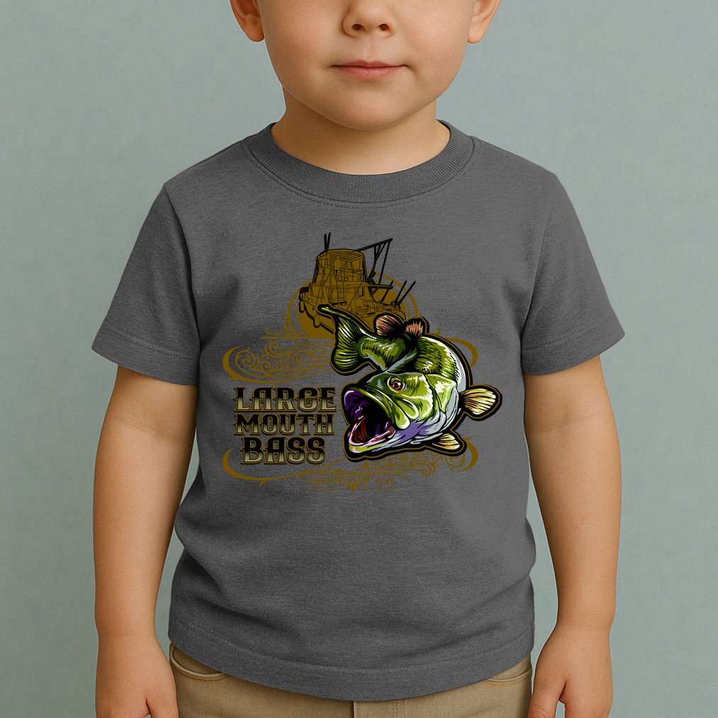 Large Mouth Bass Vintage Toddler T-Shirt