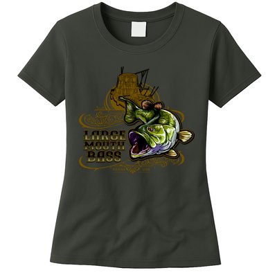 Large Mouth Bass Vintage Womens T-Shirt