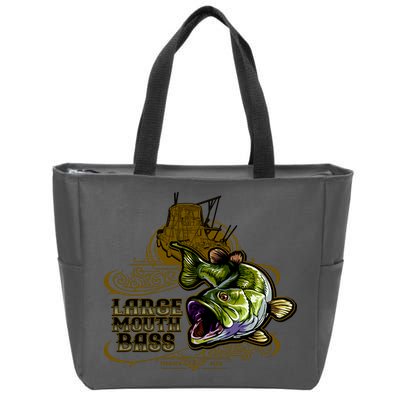 Large Mouth Bass Vintage Zip Tote Bag