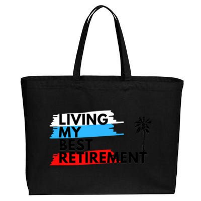 Living My Best Retirement Cotton Canvas Jumbo Tote