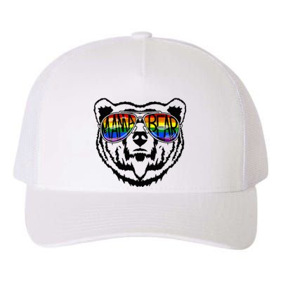 LGBTQ Mama Bear Proud Mom Momma Ally Rainbow Flag Pride Yupoong Adult 5-Panel Trucker Hat