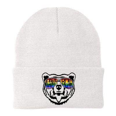 LGBTQ Mama Bear Proud Mom Momma Ally Rainbow Flag Pride Knit Cap Winter Beanie