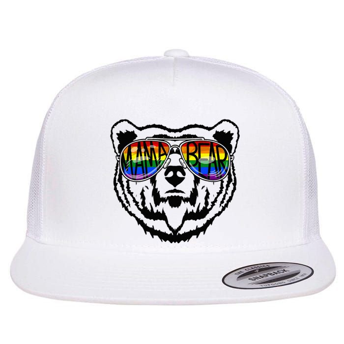 LGBTQ Mama Bear Proud Mom Momma Ally Rainbow Flag Pride Flat Bill Trucker Hat