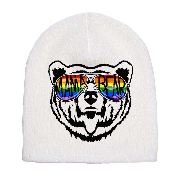 LGBTQ Mama Bear Proud Mom Momma Ally Rainbow Flag Pride Short Acrylic Beanie