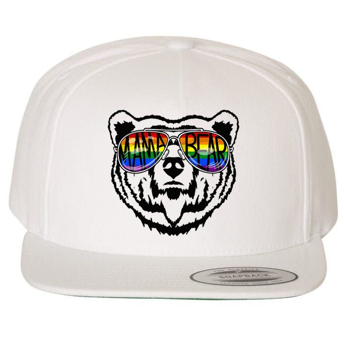 LGBTQ Mama Bear Proud Mom Momma Ally Rainbow Flag Pride Wool Snapback Cap