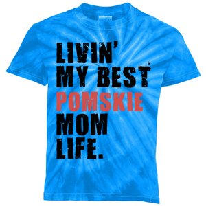 Livin My Best Pomsky Mom Life Adc094d Gift Kids Tie-Dye T-Shirt