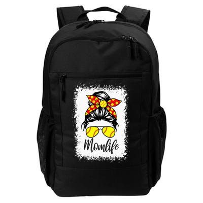Leopard Messy Bun Ball Mom Baseball Softball Mom Mothers Day Backpack