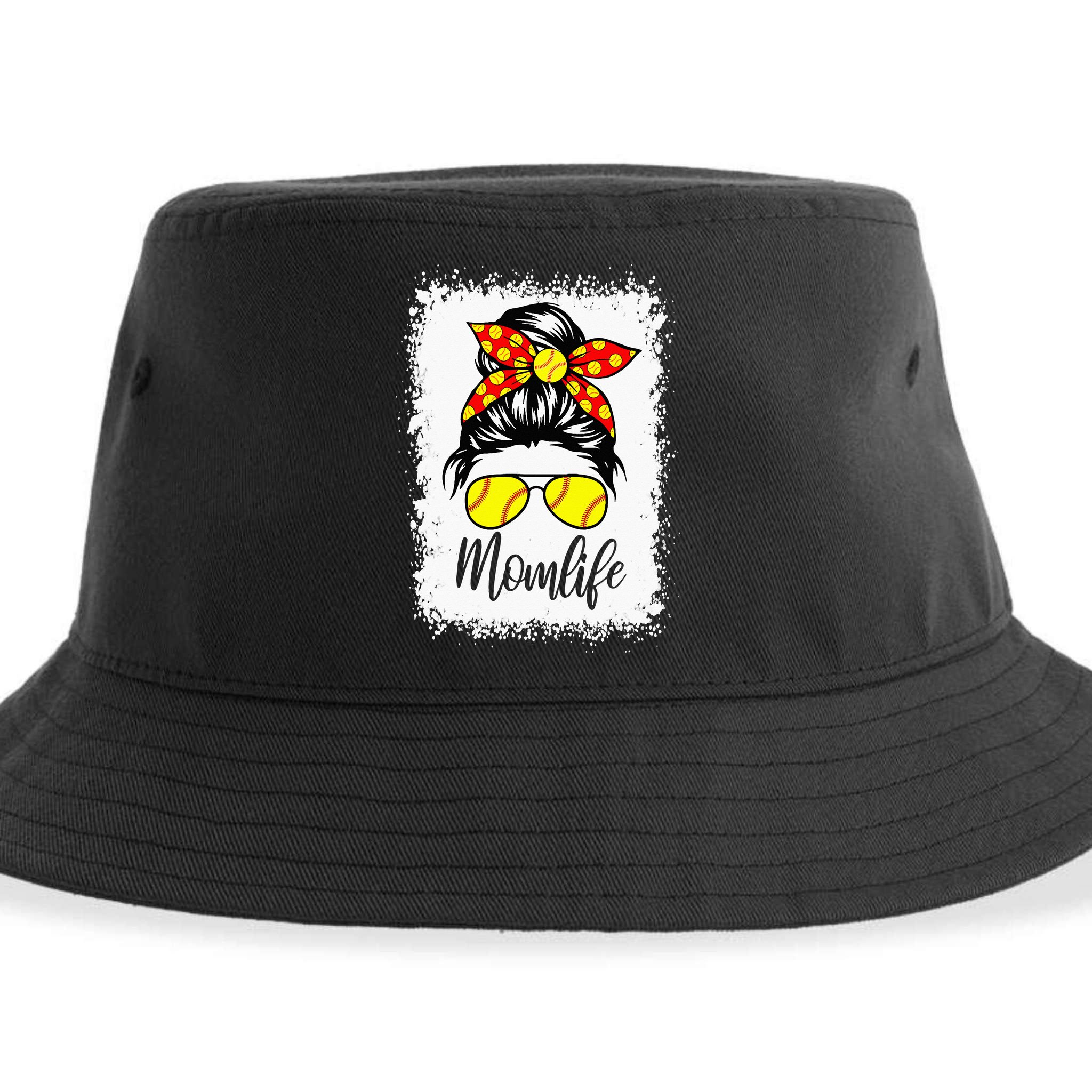 Leopard Messy Bun Ball Mom Baseball Softball Mom Mothers Day Sustainable Bucket Hat