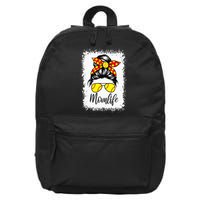 Leopard Messy Bun Ball Mom Baseball Softball Mom Mothers Day 16 in Basic Backpack