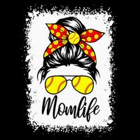 Leopard Messy Bun Ball Mom Baseball Softball Mom Mothers Day 16 in Basic Backpack