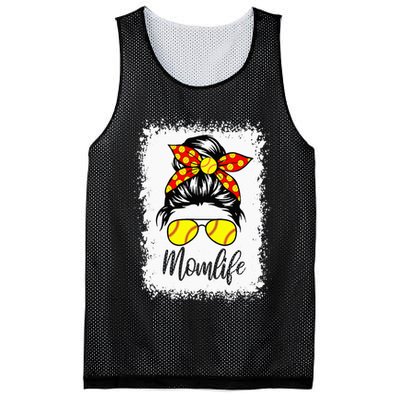 Leopard Messy Bun Ball Mom Baseball Softball Mom Mothers Day Mesh Reversible Basketball Jersey Tank
