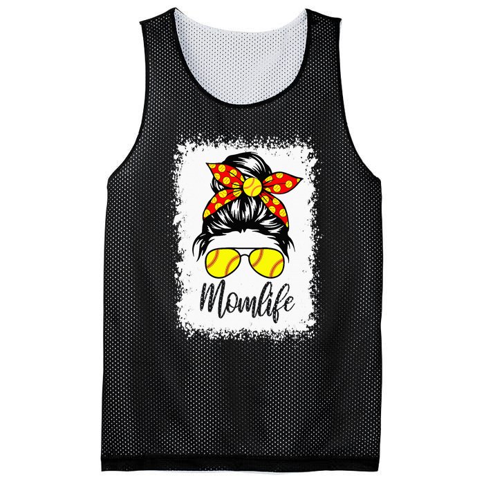 Leopard Messy Bun Ball Mom Baseball Softball Mom Mothers Day Mesh Reversible Basketball Jersey Tank