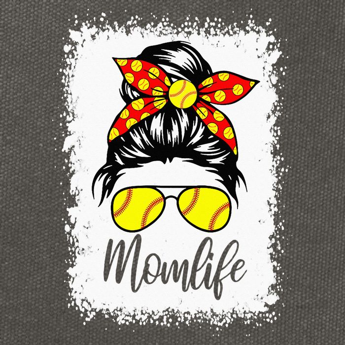 Leopard Messy Bun Ball Mom Baseball Softball Mom Mothers Day Cotton Canvas Backpack