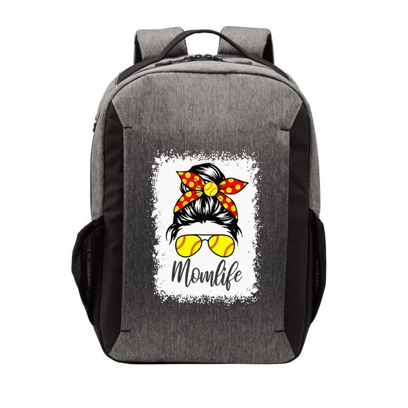 Leopard Messy Bun Ball Mom Baseball Softball Mom Mothers Day Vector Backpack