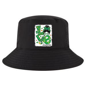 Love Messy Bun Teacher Saint Patricks Day Lucky Teacher Gift Cool Comfort Performance Bucket Hat