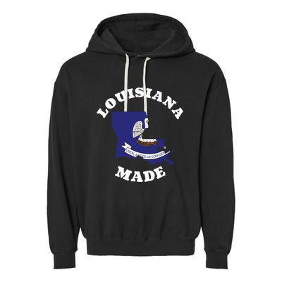 Louisiana Made Blue Louisiana Flag Louisiana State Pride Garment-Dyed Fleece Hoodie