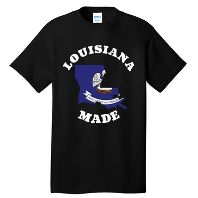 Louisiana Made Blue Louisiana Flag Louisiana State Pride Tall T-Shirt