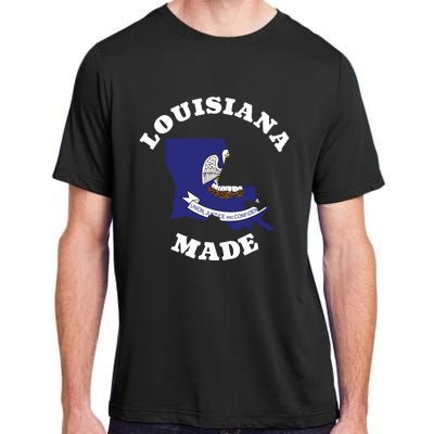 Louisiana Made Blue Louisiana Flag Louisiana State Pride Adult ChromaSoft Performance T-Shirt