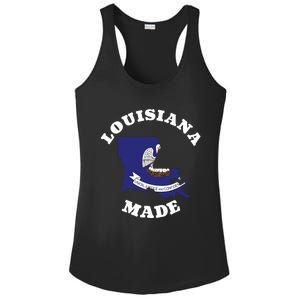 Louisiana Made Blue Louisiana Flag Louisiana State Pride Ladies PosiCharge Competitor Racerback Tank