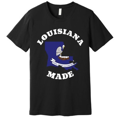 Louisiana Made Blue Louisiana Flag Louisiana State Pride Premium T-Shirt