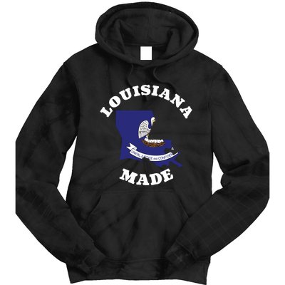 Louisiana Made Blue Louisiana Flag Louisiana State Pride Tie Dye Hoodie