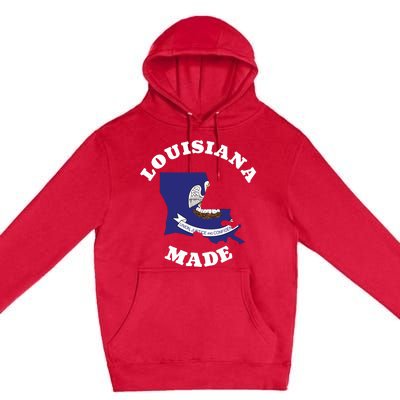 Louisiana Made Blue Louisiana Flag Louisiana State Pride Premium Pullover Hoodie