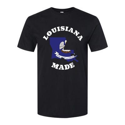 Louisiana Made Blue Louisiana Flag Louisiana State Pride Softstyle CVC T-Shirt