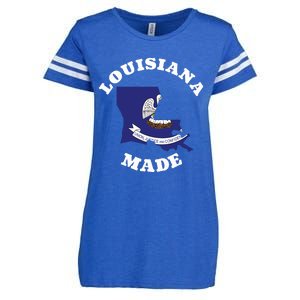 Louisiana Made Blue Louisiana Flag Louisiana State Pride Enza Ladies Jersey Football T-Shirt