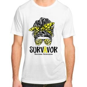 Leopard Messy Bun  Survivor Sarcoma Awareness Adult ChromaSoft Performance T-Shirt