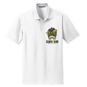 Leopard Messy Bun  Survivor Sarcoma Awareness Dry Zone Grid Polo