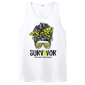 Leopard Messy Bun  Survivor Sarcoma Awareness PosiCharge Competitor Tank