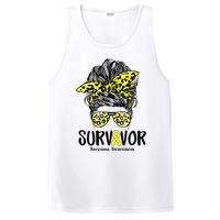 Leopard Messy Bun  Survivor Sarcoma Awareness PosiCharge Competitor Tank